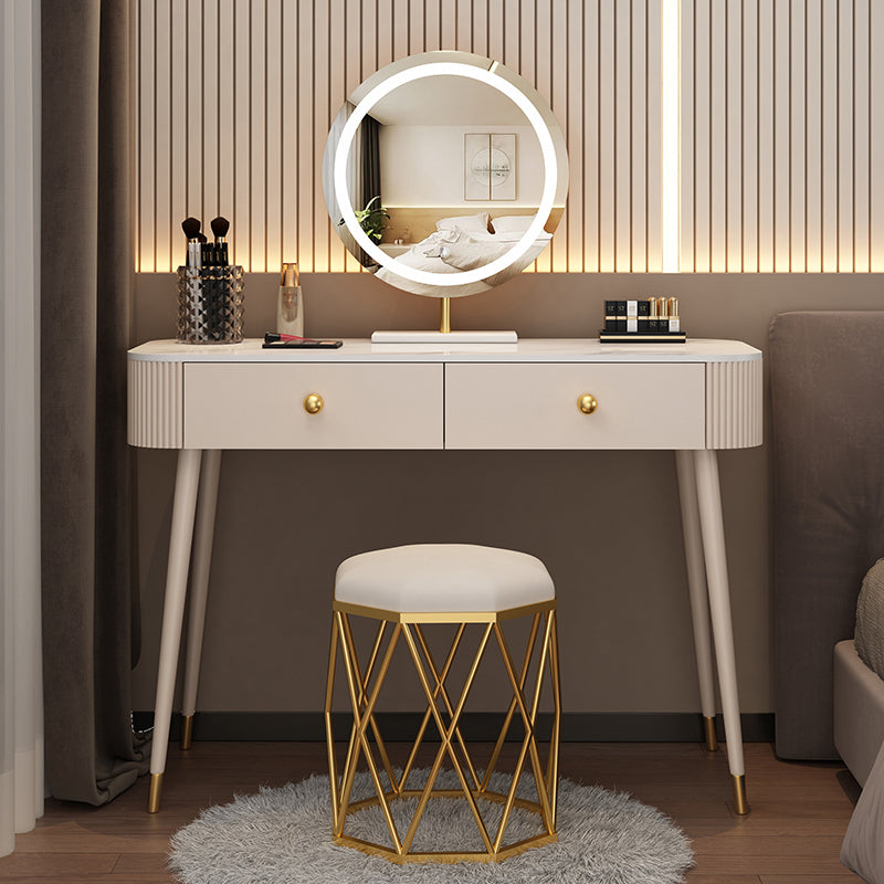 Bright White Makeup Vanity Desk 15.74" Wide Vanity Tables with Storage Drawer