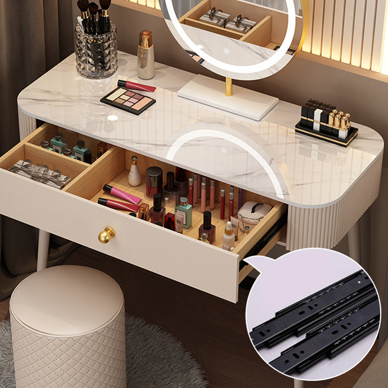 Bright White Makeup Vanity Desk 15.74" Wide Vanity Tables with Storage Drawer