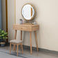 Solid Wood Vanity Makeup Table with Drawer Standing Mirror Dressing Table