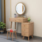 Solid Wood Vanity Makeup Table with Drawer Standing Mirror Dressing Table