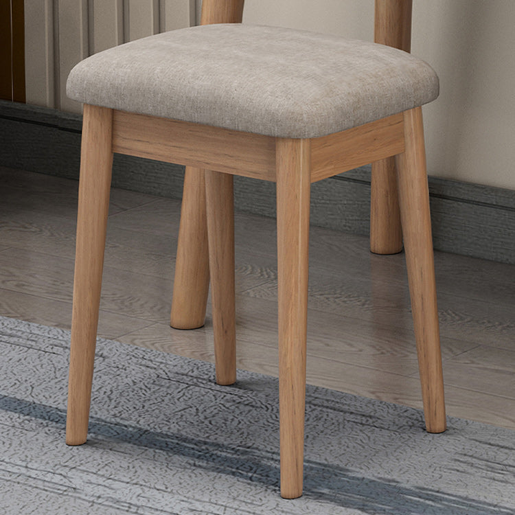 Solid Wood Vanity Makeup Table with Drawer Standing Mirror Dressing Table