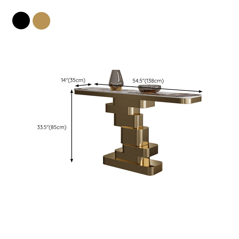 Tavolo della console rettangolare in pietra glam 33.46 "tavolo di estremità alto per sala