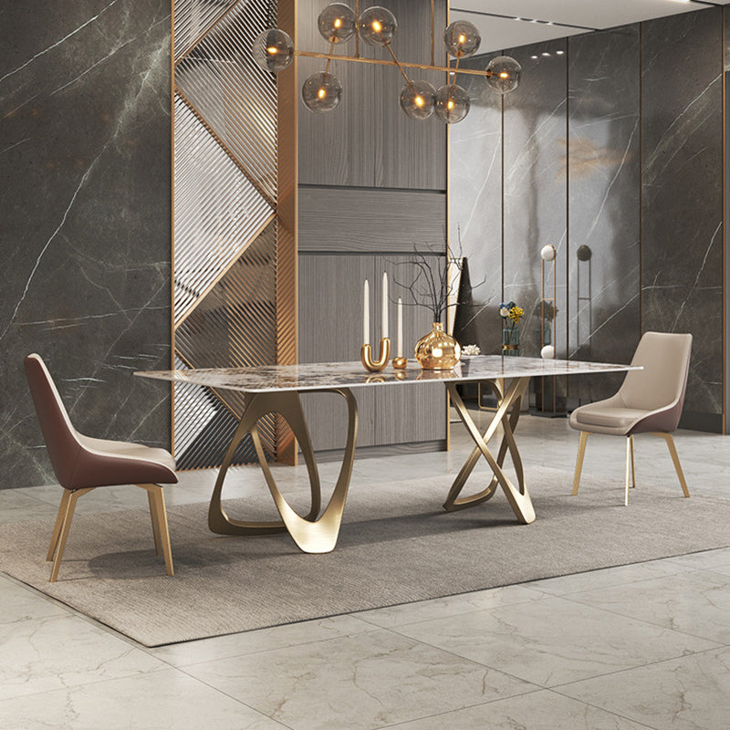 Nórdico 1/3/4/5/8 Piezas Juego de comedor Mesa de comedor de piedra rectangular para comedor