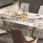 Nórdico 1/3/4/5/8 Piezas Juego de comedor Mesa de comedor de piedra rectangular para comedor