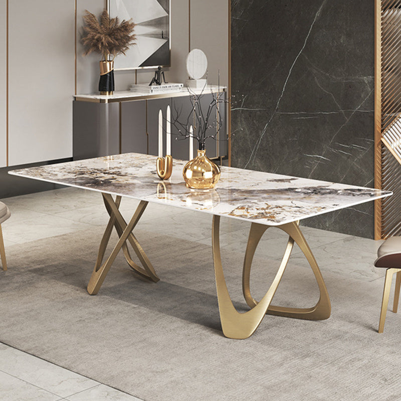 Nórdico 1/3/4/5/8 Piezas Juego de comedor Mesa de comedor de piedra rectangular para comedor