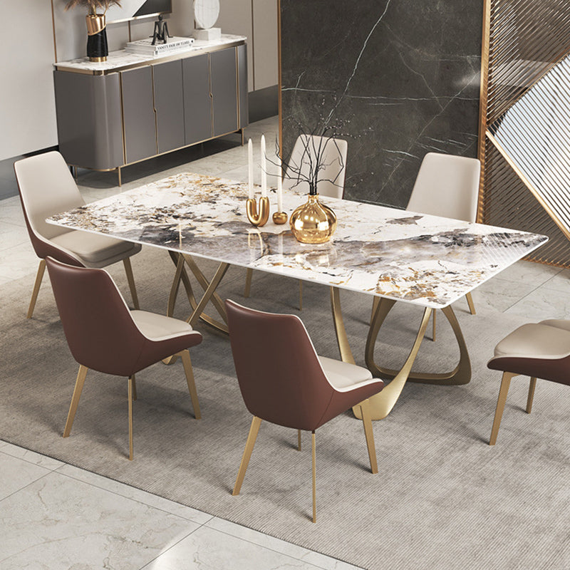 Nórdico 1/3/4/5/8 Piezas Juego de comedor Mesa de comedor de piedra rectangular para comedor