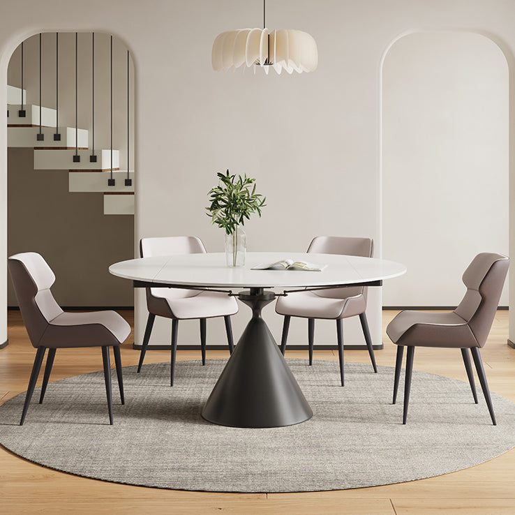 モダンなスタイル1/4/5/7ピースダイニングチェアセットラウンドストーン家具