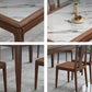 Contemporary 1/2/5/7 Pieces Furniture Rectangle Stone Dining Set in Brown