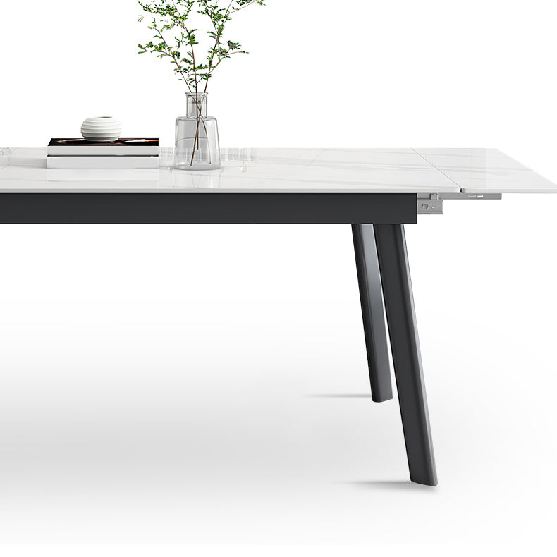 Contemporary 1/2/5/7 Pieces Furniture Rectangle Stone Dining Set in White Clearhalo 'Dining Room Sets' 'Dining Tables & Seating' 'dining_room_set' 'furn' 'furn_dining_room_set' 'Furniture' 'Kitchen & Dining Furniture' 6910903