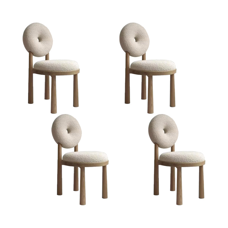 Upholstered Side Chair Modern Style King Louis Back Side Chair Natural 4 Piece Set Clearhalo 'Dining Chairs' 'Dining Tables & Seating' 'dining_chair' 'furn' 'furn_dining_chair' 'Furniture' 'Kitchen & Dining Furniture' 6910935