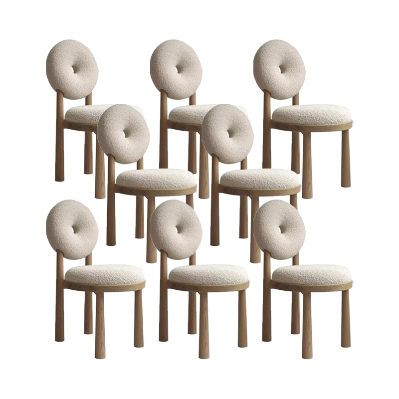 Upholstered Side Chair Modern Style King Louis Back Side Chair Natural 8 Piece Set Clearhalo 'Dining Chairs' 'Dining Tables & Seating' 'dining_chair' 'furn' 'furn_dining_chair' 'Furniture' 'Kitchen & Dining Furniture' 6910939