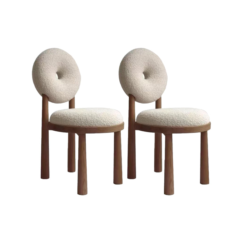 Upholstered Side Chair Modern Style King Louis Back Side Chair Nut-Brown 2 Piece Set Clearhalo 'Dining Chairs' 'Dining Tables & Seating' 'dining_chair' 'furn' 'furn_dining_chair' 'Furniture' 'Kitchen & Dining Furniture' 6910942