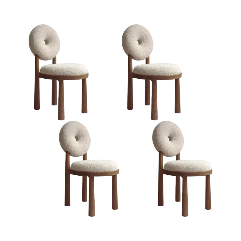 Upholstered Side Chair Modern Style King Louis Back Side Chair Nut-Brown 4 Piece Set Clearhalo 'Dining Chairs' 'Dining Tables & Seating' 'dining_chair' 'furn' 'furn_dining_chair' 'Furniture' 'Kitchen & Dining Furniture' 6910944