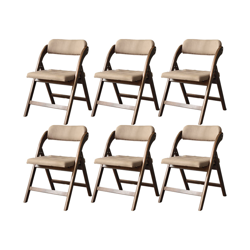Solid Wood Dining Chair Modern Style Folding Chair for Dining Room Nut-Brown 6 Piece Set Clearhalo 'Dining Chairs' 'Dining Tables & Seating' 'dining_chair' 'furn' 'furn_dining_chair' 'Furniture' 'Kitchen & Dining Furniture' 6910975