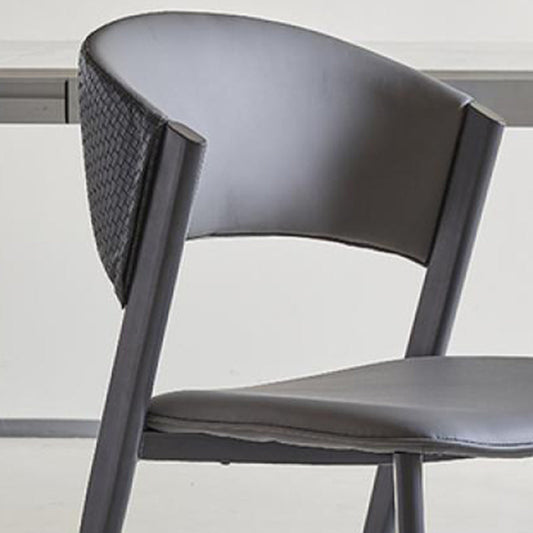 Industrial Upholstered Armless Chair Faux Leather Home Dining Chair