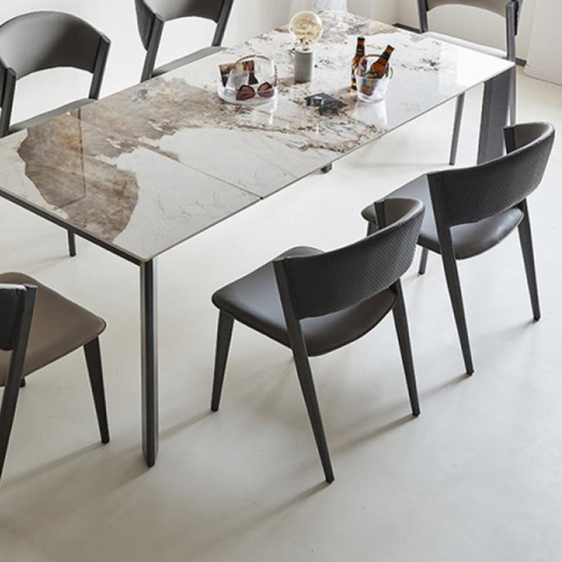 Sedia da pranzo per la casa in ecopelle con sedia imbottita industriale senza braccioli