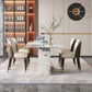 Upholstered Armless Dining Chair Home Faux Leather Dining Side Chair