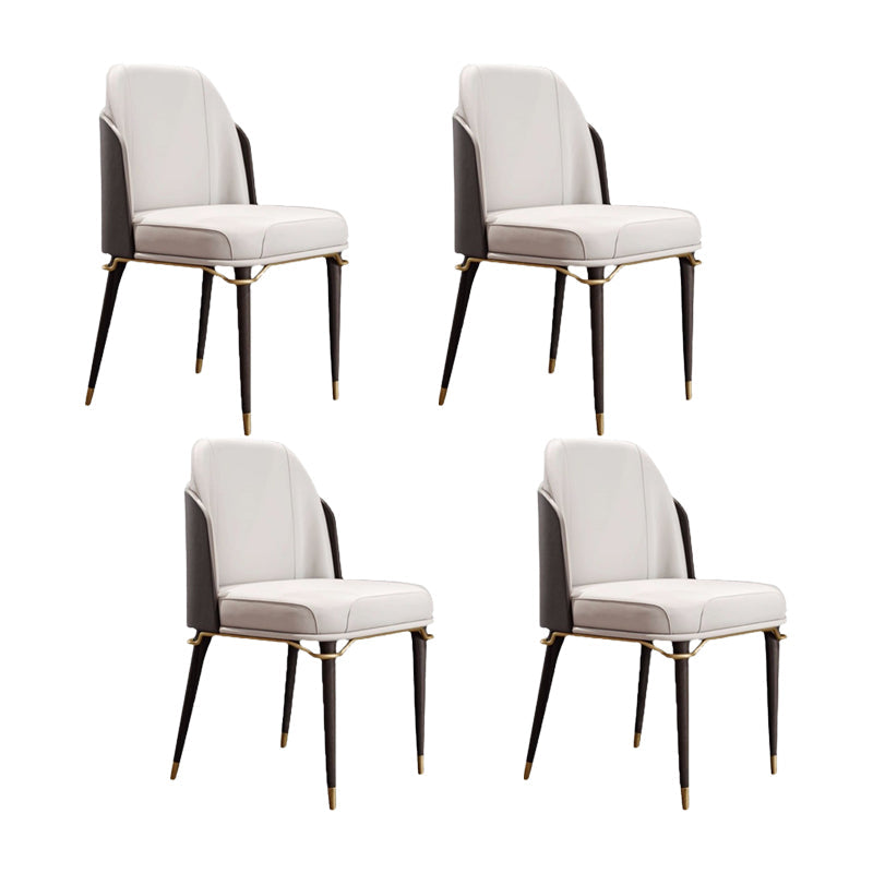 Upholstered Armless Dining Chair Home Faux Leather Dining Side Chair
