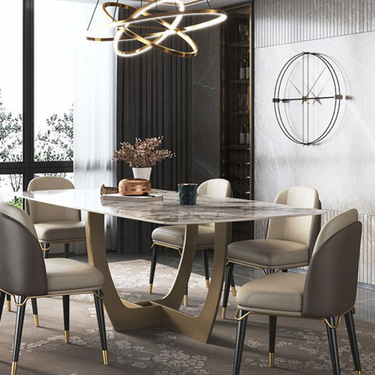 Upholstered Armless Dining Chair Home Faux Leather Dining Side Chair