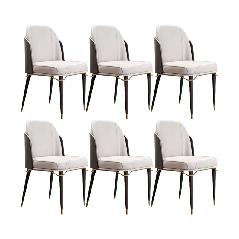 Upholstered Armless Dining Chair Home Faux Leather Dining Side Chair