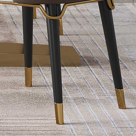 Upholstered Armless Dining Chair Home Faux Leather Dining Side Chair