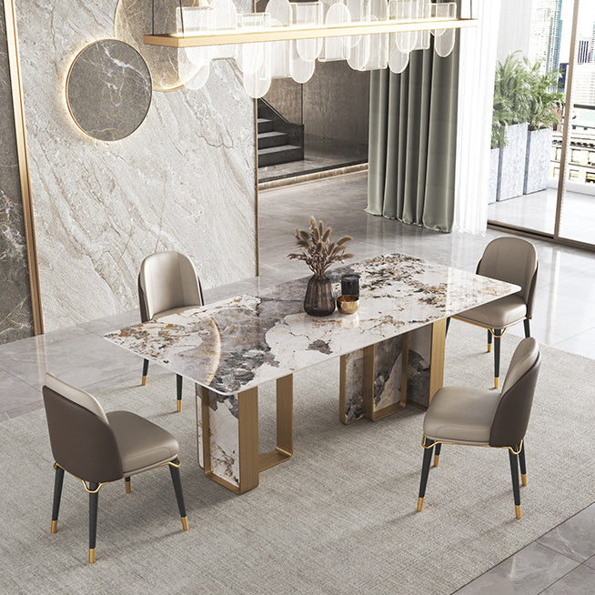 Upholstered Armless Dining Chair Home Faux Leather Dining Side Chair