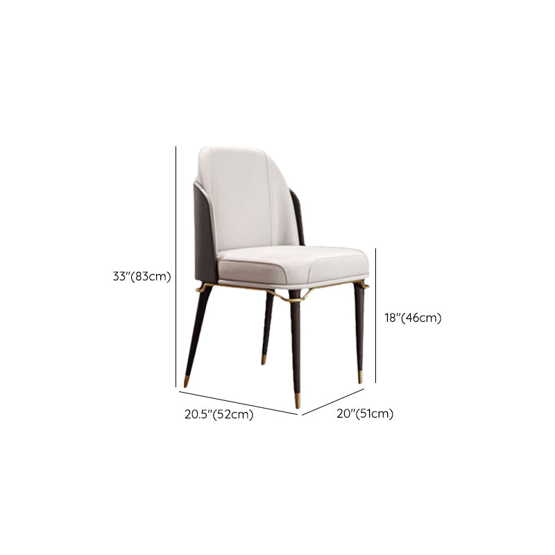 Upholstered Armless Dining Chair Home Faux Leather Dining Side Chair