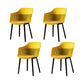 Slat Back Dining Side Chair Industrial Plastic Dining Arm Chair in Black Legs Yellow 4 Piece Set Clearhalo 'Dining Chairs' 'Dining Tables & Seating' 'dining_chair' 'furn' 'furn_dining_chair' 'Furniture' 'Kitchen & Dining Furniture' 6911018