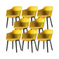 Slat Back Dining Side Chair Industrial Plastic Dining Arm Chair in Black Legs Yellow 8 Piece Set Clearhalo 'Dining Chairs' 'Dining Tables & Seating' 'dining_chair' 'furn' 'furn_dining_chair' 'Furniture' 'Kitchen & Dining Furniture' 6911020
