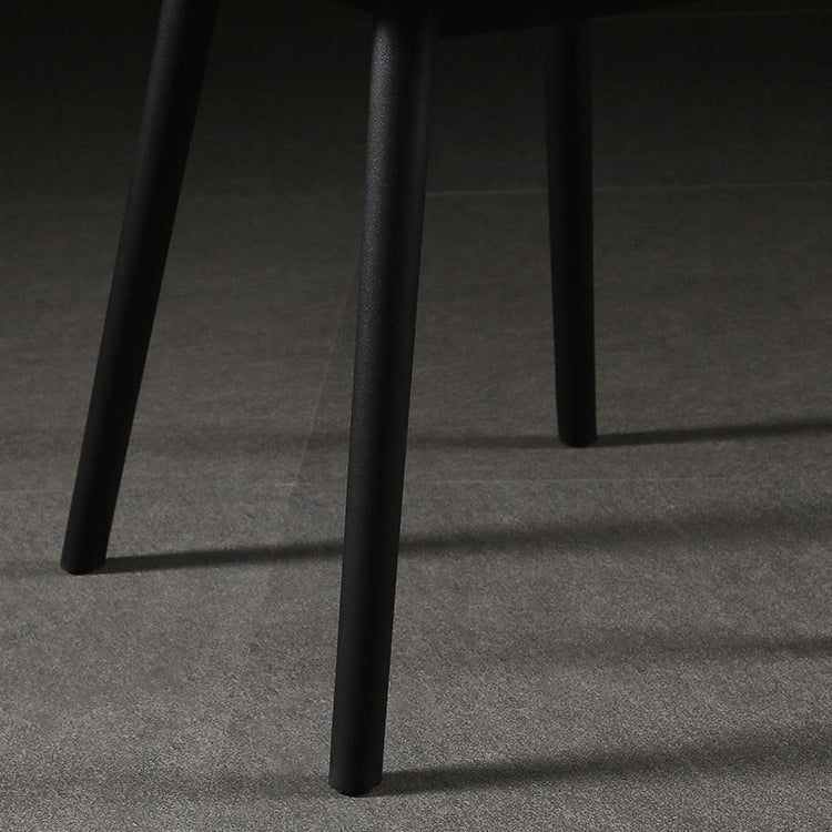 Slat Back Dining Side Chair Industrial Plastic Dining Arm Chair in Black Legs Clearhalo 'Dining Chairs' 'Dining Tables & Seating' 'dining_chair' 'furn' 'furn_dining_chair' 'Furniture' 'Kitchen & Dining Furniture' 6911025