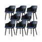 Slat Back Dining Side Chair Industrial Plastic Dining Arm Chair in Black Legs Blue 8 Piece Set Clearhalo 'Dining Chairs' 'Dining Tables & Seating' 'dining_chair' 'furn' 'furn_dining_chair' 'Furniture' 'Kitchen & Dining Furniture' 6911026