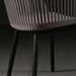 Slat Back Dining Side Chair Industrial Plastic Dining Arm Chair in Black Legs Clearhalo 'Dining Chairs' 'Dining Tables & Seating' 'dining_chair' 'furn' 'furn_dining_chair' 'Furniture' 'Kitchen & Dining Furniture' 6911027