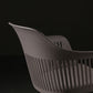 Slat Back Dining Side Chair Industrial Plastic Dining Arm Chair in Black Legs Clearhalo 'Dining Chairs' 'Dining Tables & Seating' 'dining_chair' 'furn' 'furn_dining_chair' 'Furniture' 'Kitchen & Dining Furniture' 6911028