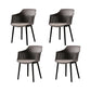 Slat Back Dining Side Chair Industrial Plastic Dining Arm Chair in Black Legs Grey 4 Piece Set Clearhalo 'Dining Chairs' 'Dining Tables & Seating' 'dining_chair' 'furn' 'furn_dining_chair' 'Furniture' 'Kitchen & Dining Furniture' 6911029