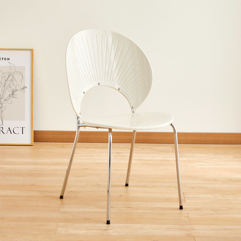 Nordic Metal Side Chair Low Back Armless Chair for Patio Use White 1 Piece Clearhalo 'Dining Chairs' 'Dining Tables & Seating' 'dining_chair' 'furn' 'furn_dining_chair' 'Furniture' 'Kitchen & Dining Furniture' 6911167
