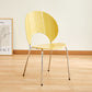 Nordic Metal Side Chair Low Back Armless Chair for Patio Use Yellow 1 Piece Clearhalo 'Dining Chairs' 'Dining Tables & Seating' 'dining_chair' 'furn' 'furn_dining_chair' 'Furniture' 'Kitchen & Dining Furniture' 6911170