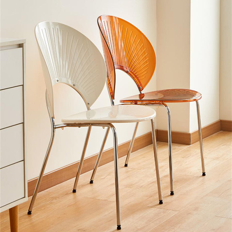 Nordic Metal Side Chair Low Back Armless Chair for Patio Use Clearhalo 'Dining Chairs' 'Dining Tables & Seating' 'dining_chair' 'furn' 'furn_dining_chair' 'Furniture' 'Kitchen & Dining Furniture' 6911172