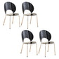 Nordic Metal Side Chair Low Back Armless Chair for Patio Use Black 4 Piece Set Clearhalo 'Dining Chairs' 'Dining Tables & Seating' 'dining_chair' 'furn' 'furn_dining_chair' 'Furniture' 'Kitchen & Dining Furniture' 6911193