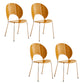 Nordic Metal Side Chair Low Back Armless Chair for Patio Use Orange 4 Piece Set Clearhalo 'Dining Chairs' 'Dining Tables & Seating' 'dining_chair' 'furn' 'furn_dining_chair' 'Furniture' 'Kitchen & Dining Furniture' 6911196