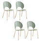 Nordic Metal Side Chair Low Back Armless Chair for Patio Use Light Green 4 Piece Set Clearhalo 'Dining Chairs' 'Dining Tables & Seating' 'dining_chair' 'furn' 'furn_dining_chair' 'Furniture' 'Kitchen & Dining Furniture' 6911199