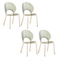Nordic Metal Side Chair Low Back Armless Chair for Patio Use Smoke Gray 4 Piece Set Clearhalo 'Dining Chairs' 'Dining Tables & Seating' 'dining_chair' 'furn' 'furn_dining_chair' 'Furniture' 'Kitchen & Dining Furniture' 6911200