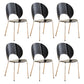 Nordic Metal Side Chair Low Back Armless Chair for Patio Use Black 6 Piece Set Clearhalo 'Dining Chairs' 'Dining Tables & Seating' 'dining_chair' 'furn' 'furn_dining_chair' 'Furniture' 'Kitchen & Dining Furniture' 6911202