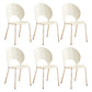 Nordic Metal Side Chair Low Back Armless Chair for Patio Use White 6 Piece Set Clearhalo 'Dining Chairs' 'Dining Tables & Seating' 'dining_chair' 'furn' 'furn_dining_chair' 'Furniture' 'Kitchen & Dining Furniture' 6911203