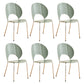 Nordic Metal Side Chair Low Back Armless Chair for Patio Use Light Green 6 Piece Set Clearhalo 'Dining Chairs' 'Dining Tables & Seating' 'dining_chair' 'furn' 'furn_dining_chair' 'Furniture' 'Kitchen & Dining Furniture' 6911208
