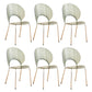 Nordic Metal Side Chair Low Back Armless Chair for Patio Use Smoke Gray 6 Piece Set Clearhalo 'Dining Chairs' 'Dining Tables & Seating' 'dining_chair' 'furn' 'furn_dining_chair' 'Furniture' 'Kitchen & Dining Furniture' 6911209