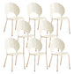 Nordic Metal Side Chair Low Back Armless Chair for Patio Use White 8 Piece Set Clearhalo 'Dining Chairs' 'Dining Tables & Seating' 'dining_chair' 'furn' 'furn_dining_chair' 'Furniture' 'Kitchen & Dining Furniture' 6911212