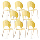 Nordic Metal Side Chair Low Back Armless Chair for Patio Use Yellow 8 Piece Set Clearhalo 'Dining Chairs' 'Dining Tables & Seating' 'dining_chair' 'furn' 'furn_dining_chair' 'Furniture' 'Kitchen & Dining Furniture' 6911213
