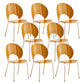 Nordic Metal Side Chair Low Back Armless Chair for Patio Use Orange 8 Piece Set Clearhalo 'Dining Chairs' 'Dining Tables & Seating' 'dining_chair' 'furn' 'furn_dining_chair' 'Furniture' 'Kitchen & Dining Furniture' 6911214