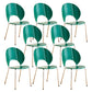 Nordic Metal Side Chair Low Back Armless Chair for Patio Use Green 8 Piece Set Clearhalo 'Dining Chairs' 'Dining Tables & Seating' 'dining_chair' 'furn' 'furn_dining_chair' 'Furniture' 'Kitchen & Dining Furniture' 6911215