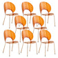 Nordic Metal Side Chair Low Back Armless Chair for Patio Use Tan 8 Piece Set Clearhalo 'Dining Chairs' 'Dining Tables & Seating' 'dining_chair' 'furn' 'furn_dining_chair' 'Furniture' 'Kitchen & Dining Furniture' 6911219